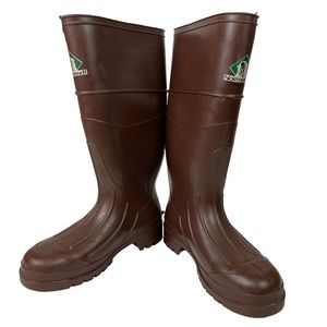 Vintage Northerner Slip-On Knee-high Rubber Rain Boots USA Made Brown Men’s Sz 6